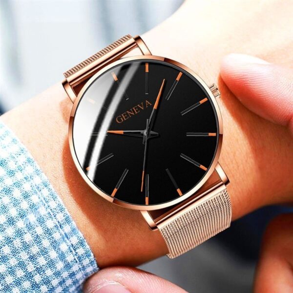Stainless Steel Mesh Band Business Quartz Watch - Image 8