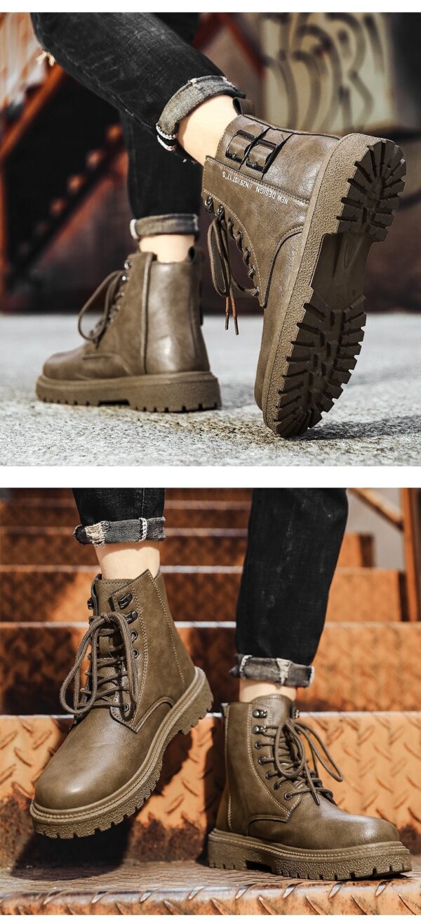 High-top Shoes All-match British Work Shoes Winter Thick Bottom Hiking Boots - Image 7