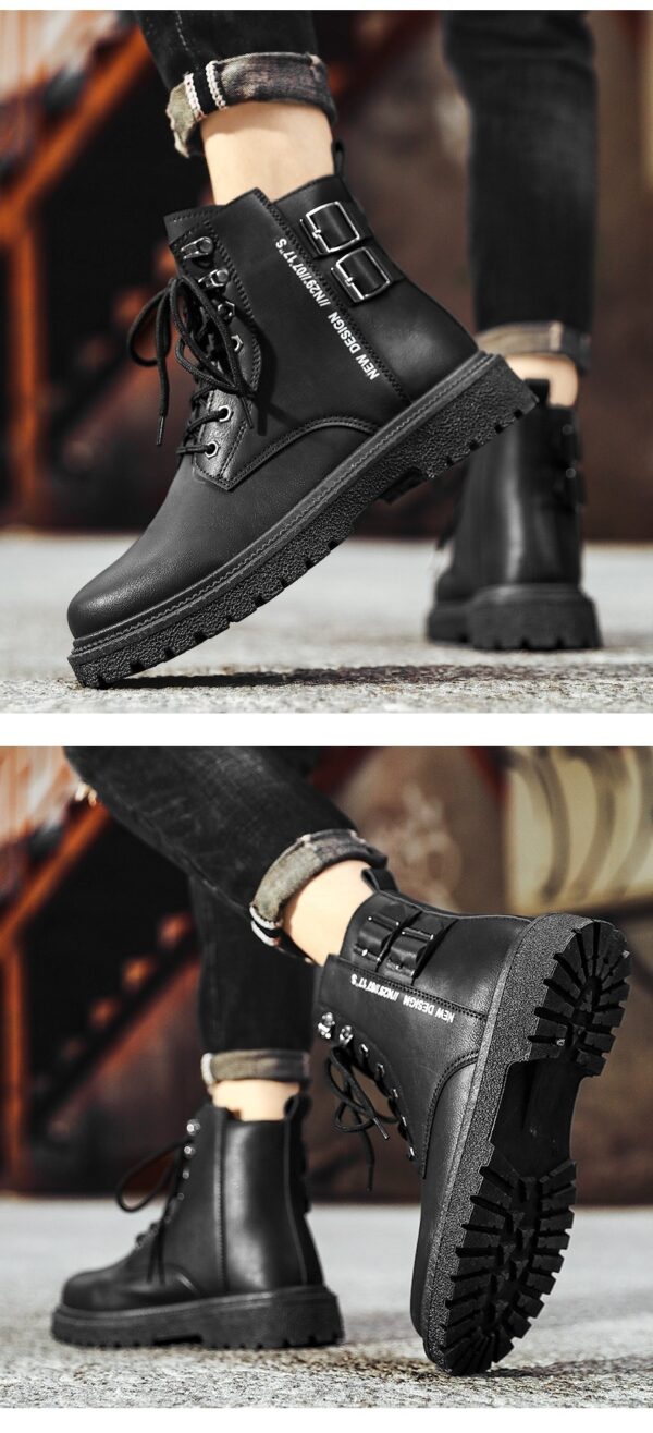 High-top Shoes All-match British Work Shoes Winter Thick Bottom Hiking Boots - Image 4