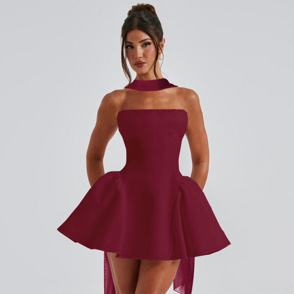 Sexy Tube Top Dress With Back Zipper Design Ins Fashion Short Dress For Party Clothing Women - Image 9