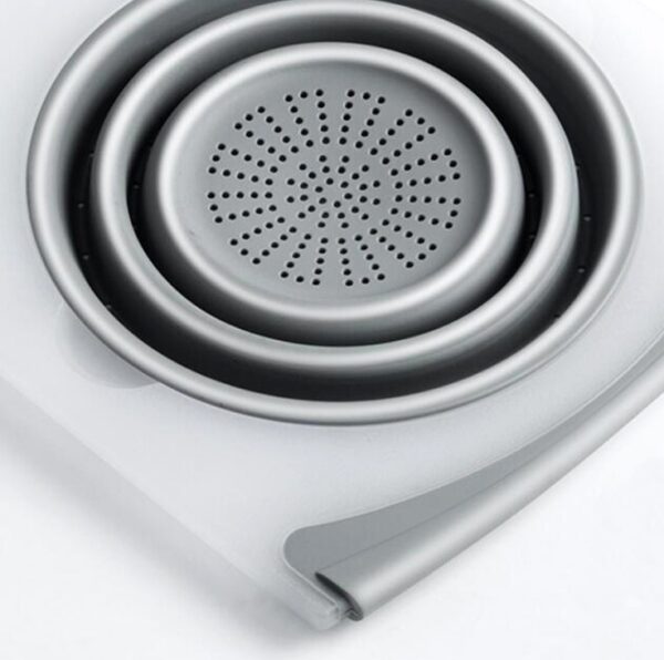 Innovative Multi-Functional 3 in 1 Chopping Board Detachable Folding Drain Basket Sink Cutting Board - Image 7