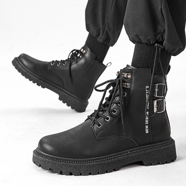 High-top Shoes All-match British Work Shoes Winter Thick Bottom Hiking Boots - Image 6