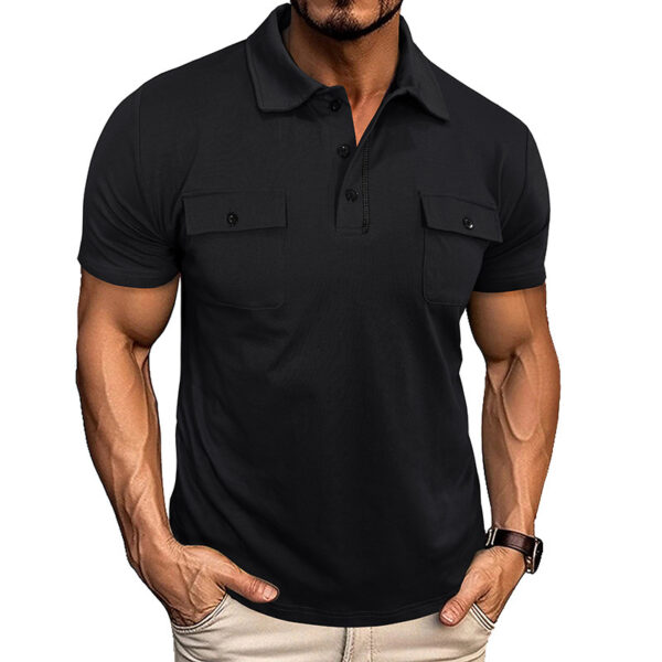 Summer Lapel Button Polo Shirt With Pockets Outdoor Fashion Short Sleeve Tops For Men Clothing - Image 8